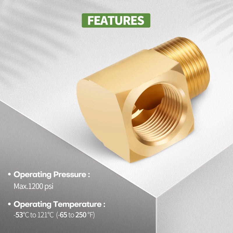 Litorange 1 Pack Metals Brass Pipe Fitting 90 Degree Barstock Street Elbow 3/4" NPT Male Pipe x 3/4" NPT Female Pipe - Image 3